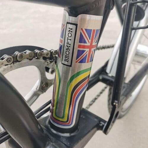 UK Flag Style Bike Metal Sticker for Brompton Folding Frame Brompton London Bicycle Sticker 2 colors