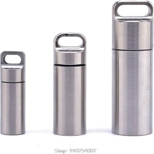 Mini Stainless Steel EDC Sealed Capsule Bottle Multifunctional Pendant Waterproof Tank Protable Container Case N21 20 Dropship