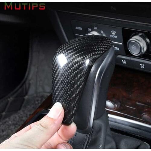 Mutips car gear shift knob lever head cover carbon fiber sticker center console accessories auto for Audi A6 S6 C7 A7 S7 4G8