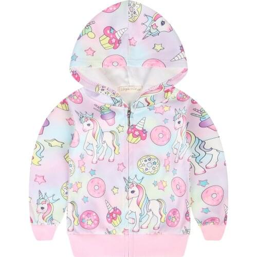 New Toddler Unicorn Kids Pink Jacket Zipper Children Outwear Cartoon Girls Jacket Spring Autumn Casual Thin Baby Girls Clothes
