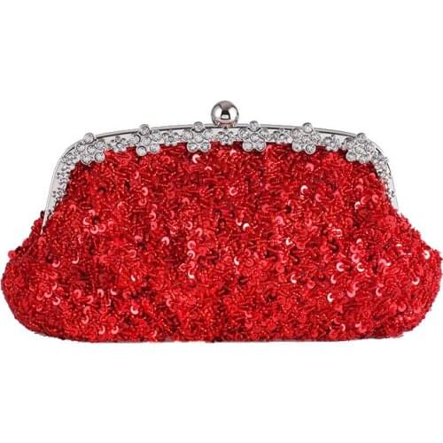 New Diamond Diamond Sequins Handbags Gorgeous Big Red Bridal Bag Simple Fashion Tote Wallet Evening Womens Crossbody Bag