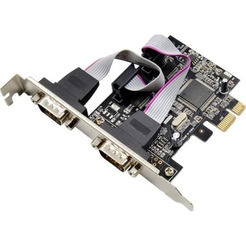 PCIE 2 serial port 2 COM ports RS232 communication multi serial port expansion card chip MCS9901 adapter converter controller