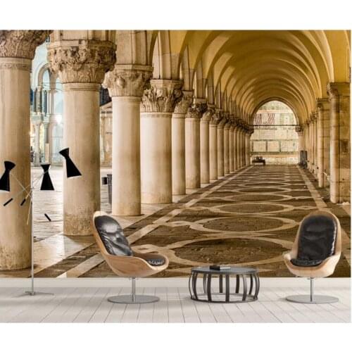 Custom photo 3d wallpaper European-style ancient building walkway home decor living room 3d wall murals wallpaper for walls 3 d