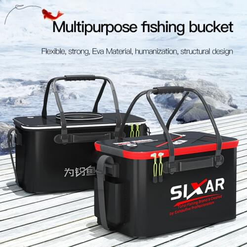 FISH Portable EVA Fishing Bag Collapsible Fishing Bucket Live Fish Box Camping Water Container Pan Basin Tackle Storage Bag