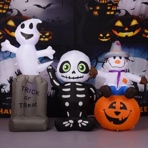 Halloween Props Inflatable Skull Ghost Home Decoration Bar Ornaments Pumpkin Lantern Horror Witch Death Haunted House Scary Prop