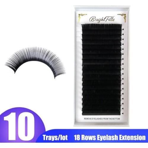 10 Boxes Eyelash Extensions Matte Black Individual Lash Extensions Lashes Extension for Professionals 18Rows Faux Mink Eyelash