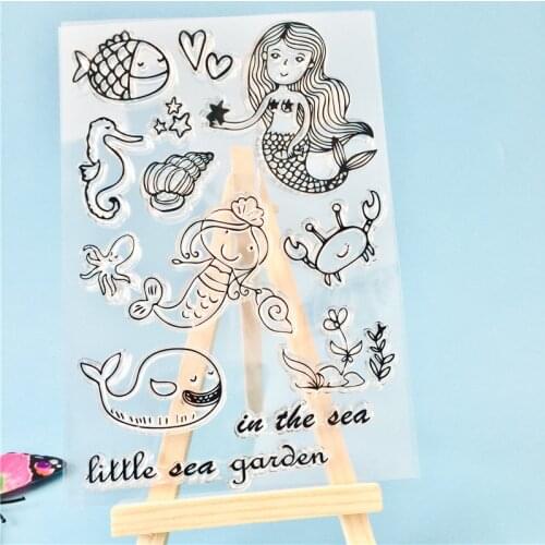 Sea world Silicone Clear Stamps for Scrapbooking DIY Album Card Decoration Embossing Folder Craft Rubber Stamp Molds
