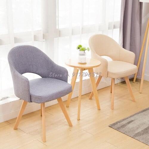 Modern minimalist lounge chair Nordic solid wood dining chair household makeup chair computer chair manicure chair ins back chai