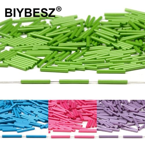 Uniform Length 2X15MM Glass Beads for Jewelry Making Tube Bugle Beads Necklace Bracelet Czech Beads DIY Needle Wholesale
