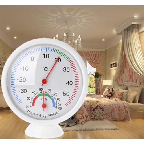 Indoor Outdoor Thermometer Humidity Meter Clock-shaped Temperature Hygrometer