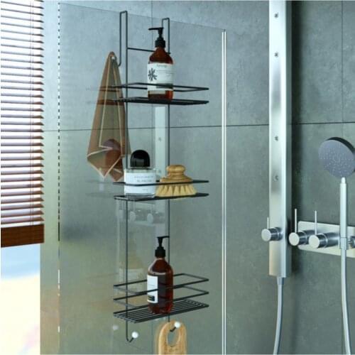Three Layer Vine-clad Shower Cabin Rack Matte Black Lm066
