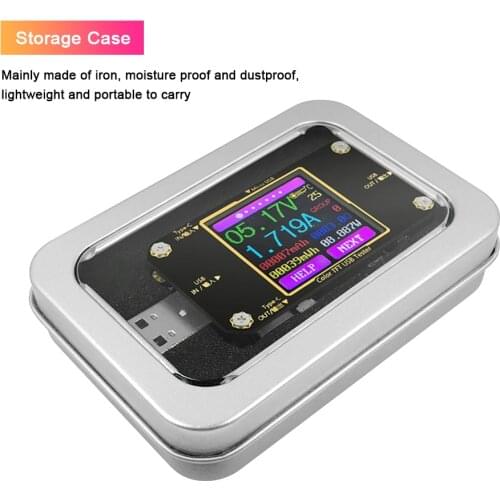 Type C USB Tester with TFT LCD Color Screen USB Voltmeter Ammeter Current Voltage Tester BT Connection APP Remote Control