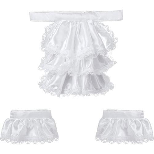 Vintage Victorian Steampunk Colonial Costume Clubwear Exotic Cosplay Lace Jabot and Cuffs Set Kids Adult Pirate Roleplay Clothes