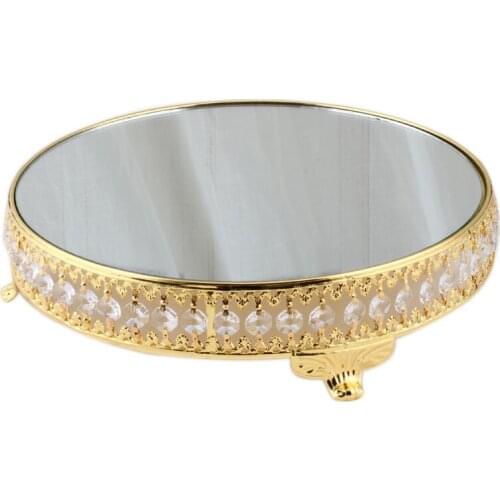 Mirror metal fruit plate snack tray baking party supplies wedding cake plate