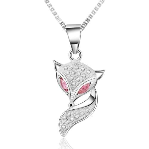 YSH New 100% 925 Sterling Silver Zircon Fox Pendant Necklaces 2020 Woman Luxury DIY Jewelry Mothers Day Gifts Free Shipping Hot