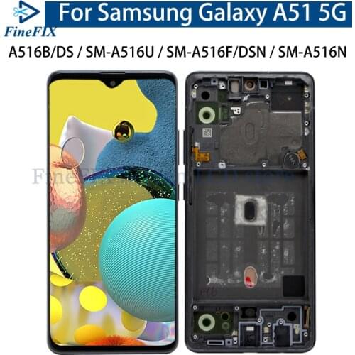 6.5" OLED For Samsung Galaxy A51 5G LCD Display With frame Touch Panel Screen Digitizer Assembly For Samsung A516 A516B A516N