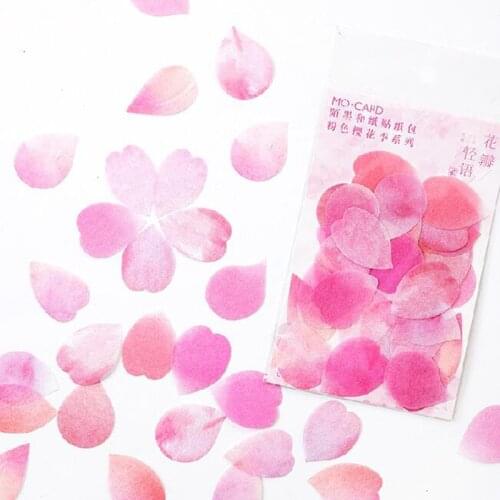 1 Pack Romantic Sakura Petal Decorative Sticker Bullet Diary Notebook Decoration