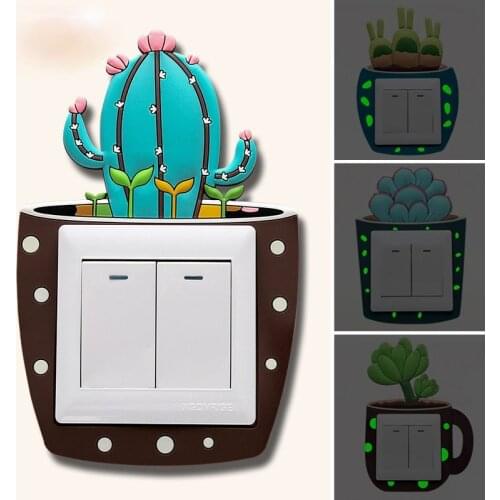 3D Cartoon Switch cover Luminous Switch Stickers Switch Protective Cover Home Decoration Silicone On-off Switch Wall Sticker