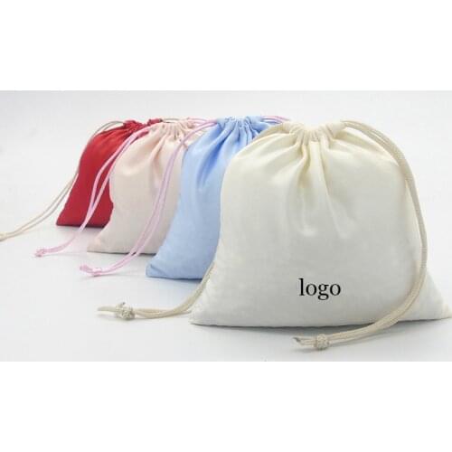 50PCS Silk Pouch Satin Drawstring Bag Packaging Jewelry Hair Wedding Party Gift Cosmetic Shoe Storage Sachet Print Logo Custom