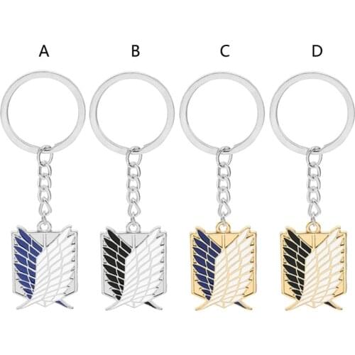 Anime Attacks On Titan Scouting Legions Emblem Keychain Wing of Liberty Pendant Keyring Cosplay Unisex Fashion Jewelry