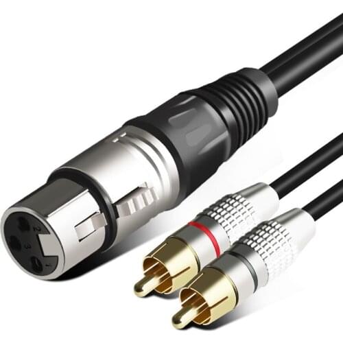DUPILINK Audio RCA Cable Male Female Cannon Amplifier Mixing Plug AV Cable Dual XLR to Dual RCA Cable 1m 1.5m 2m 3m 5m 8m