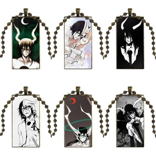 Bleach Ulquiorra Cifer Necklace Fashion Long Chain With Rectangle Necklace Jewelry For Women Choker