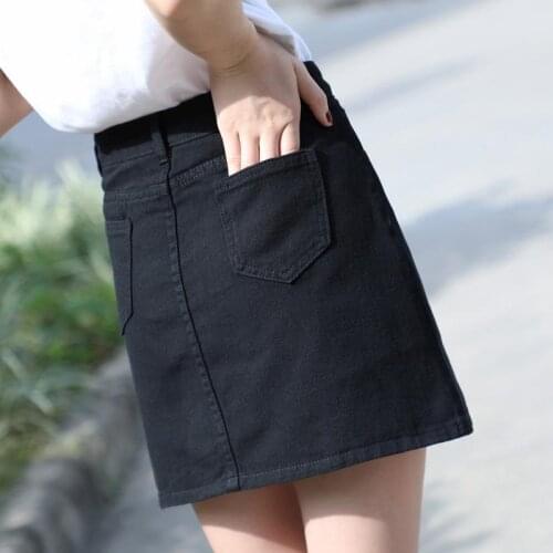 Black Denim Skirt Womens Skirt 2020 Spring and Summer High Waist Woman Skirts Mujer Faldas Saias Mulher