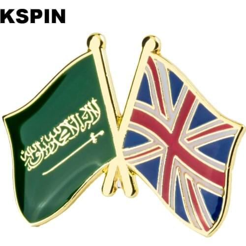 Saudi Arabia and United Kingdom Flag Lapel Pin Friendship Flag Badge Flag pin