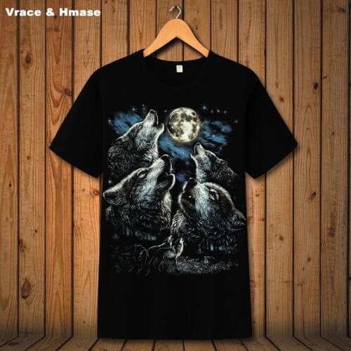 European style 3D wolf head fashion personality short sleeve t-shirt Summer 2018 New soft breathable quality t shirt men S-6XL