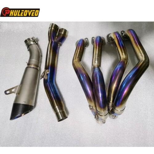 Titanium Alloy for Kawasaki H2 ZH2 15-20 Motorcycle Exhaust Muffler Full System Header Tube Front Pipe with Exhaust Escape Leak