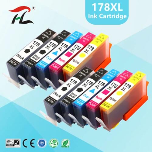 Compatible 10Pk full set for HP178 178XL Ink Cartridge for HP 178 Photosmart 5510 5515 6510 7510 B109a B109n B110a Printer