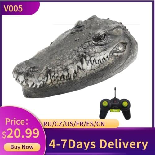 Flytec V005 2.4GHz Simulation RC Crocodile Boat 15km/h Remote Control RC Boat for Drive Waterfowl Protect the Pool Spoof Toys