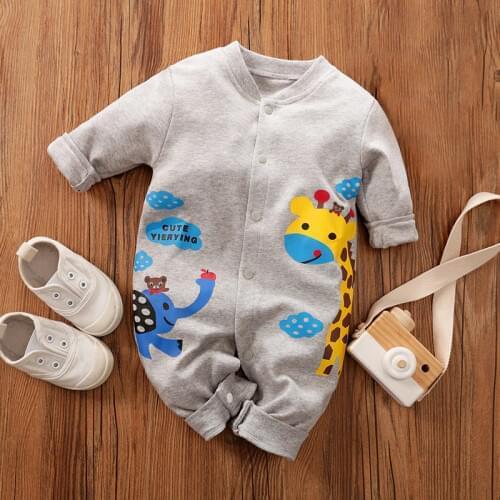 Newborn Baby Boy Clothing Organic Cotton Overalls Twins New Born Clothes Romper Infant Jumpsuit Giraffe Costume Toddler Onesie