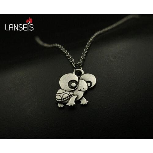 Lanseis 20pcs cute animal necklace pendant women little turtle pendant