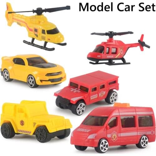 Mini Inertial Sliding Engineering Firefighting Truck Car Model Toy 4pcs/set Give Children Best Enlightenment Toy Gift Kids