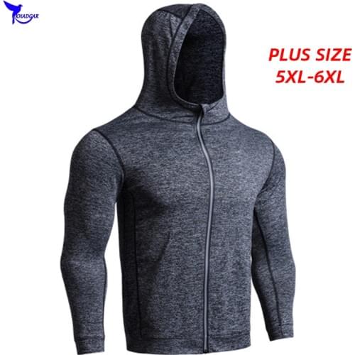 5XL 6XL Men Sportswear Running Jacket Autumn Sports Clothes Hoodies Zipper Cardigan Sweatshirt Male Hooded Tracksuit Plus Size