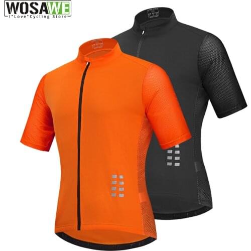 WOSAWE Mens Cycling Jersey Short Sleeves MTB Bicycle Shirt Downhill Jersey Pro Team Mountain Bike Clothing Ropa Ciclismo Shirt