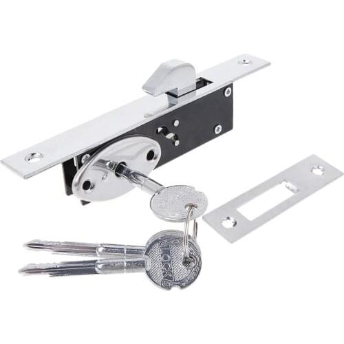 Durable Aluminum Alloy Sliding Door Straight / Hook Lock Set Cross-shaped Key For Framed Glass Door