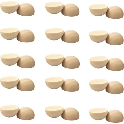 Unfinished 15mm Half Wooden Round Beads No Hole Hemispherical Natural Wood Ball Sticker Patch Cabochon Charm Jewelry Findings