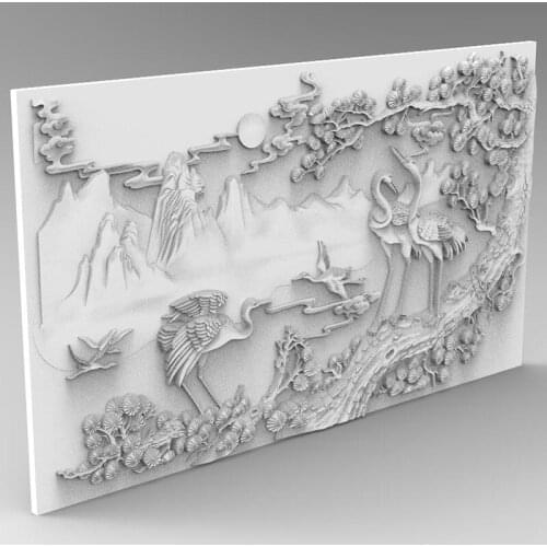 New High Quality STL Model Red-crowned crane 3D Model Relief in STL format for CNC Router Carving Machine Artcam Aspire