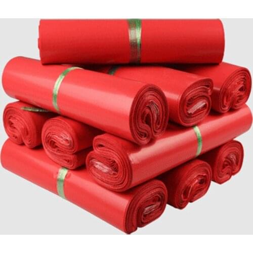 50pcs Thick Deep Red Envelope Bag Self-seal Adhesive Courier Storage Bags Red Plastic Poly Mailer Postal Gift Box Shipping Bags