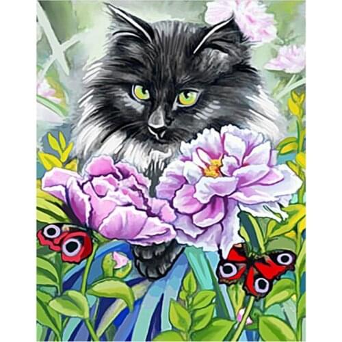 Full square diamond painting daisy cats rhinestone embroidery picture flowers diamond dotz toys mosaic art wall sticker decor