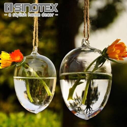 Clear Round Hanging Glass Vase Bottle Terrarium Hydroponic Planter Pot Flower DIY Home Table Garden Decor