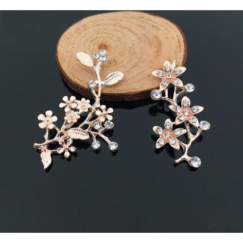 SEA MEW Fashion Metal Alloy KC Gold Plant Connectors Charm For Jewelry Making Accessories 10PCS