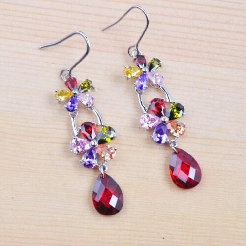 Romantic Multicolor AAA Cubic Zirconia Earring For Women Party Wedding Jewelry Natural Crystal Drop Earrings 2020 New