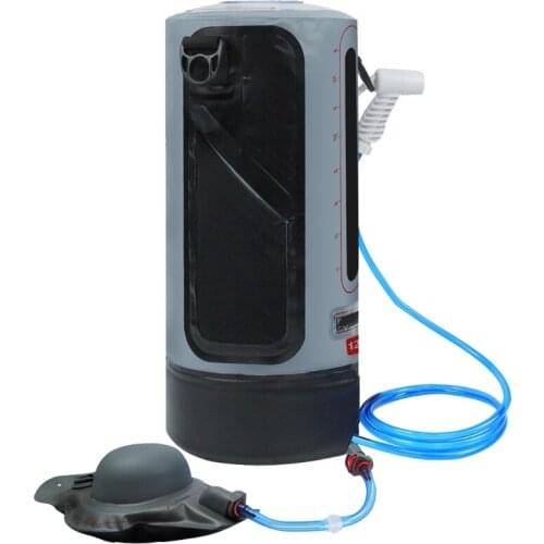 094C 12L Solar Heating Camping Shower Bag with Pressure Foot Pump Bathing Water Bag