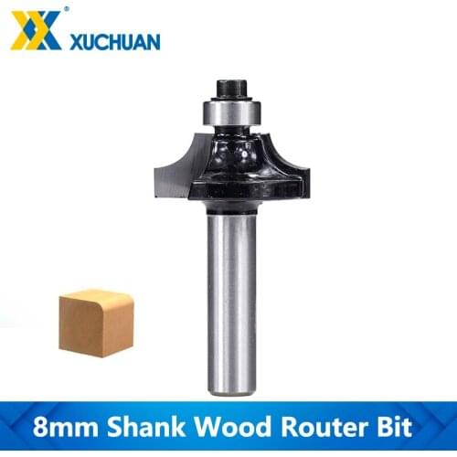 Wood Router Bit Tungsten Carbide Milling Cutter Flush Trim Wood End Mill Angle-Round Over Router Bit 8mm Shank Edging Router Bit