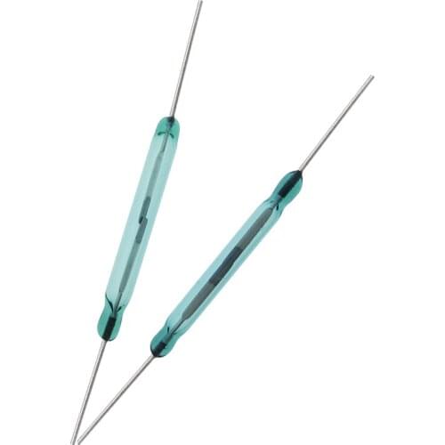 30PCS Reed Switch 4X28MM GLASS Green Color N/O Low Voltage Current