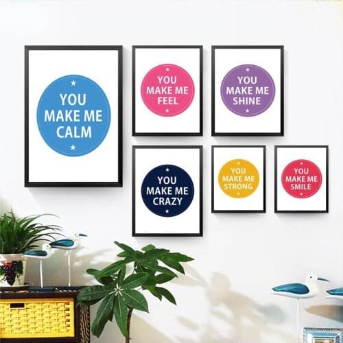 You Make Me Better Brave Quotes Poster Colorful Letters Canvas Painting Wall Art Decor Fashion Modern Decorative Pictures