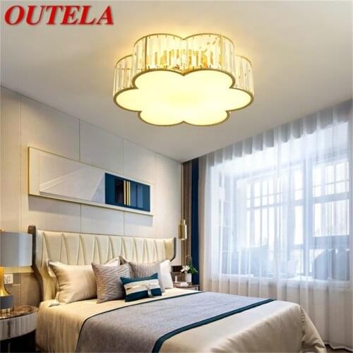OUTELA Gold Ceiling Lamp Modern Creative Cloud LED Crystal Light Fixtures Home For Dining Room Decoration